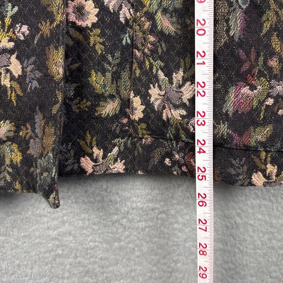 Vintage Floral Tapestry Blazer Jacket Open Front Boxy Fit Boho Cottagecore 90s - Picture 6 of 8